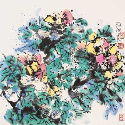 郭怡宗 花卉 镜心